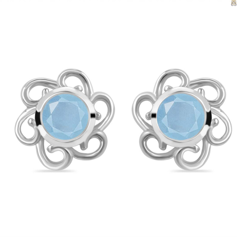 Aquamarine Stud Earring AQM-RDE-7.