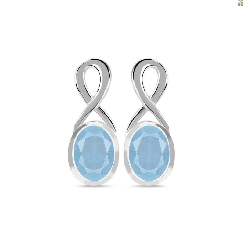 Aquamarine Stud Earring AQM-RDE-9.