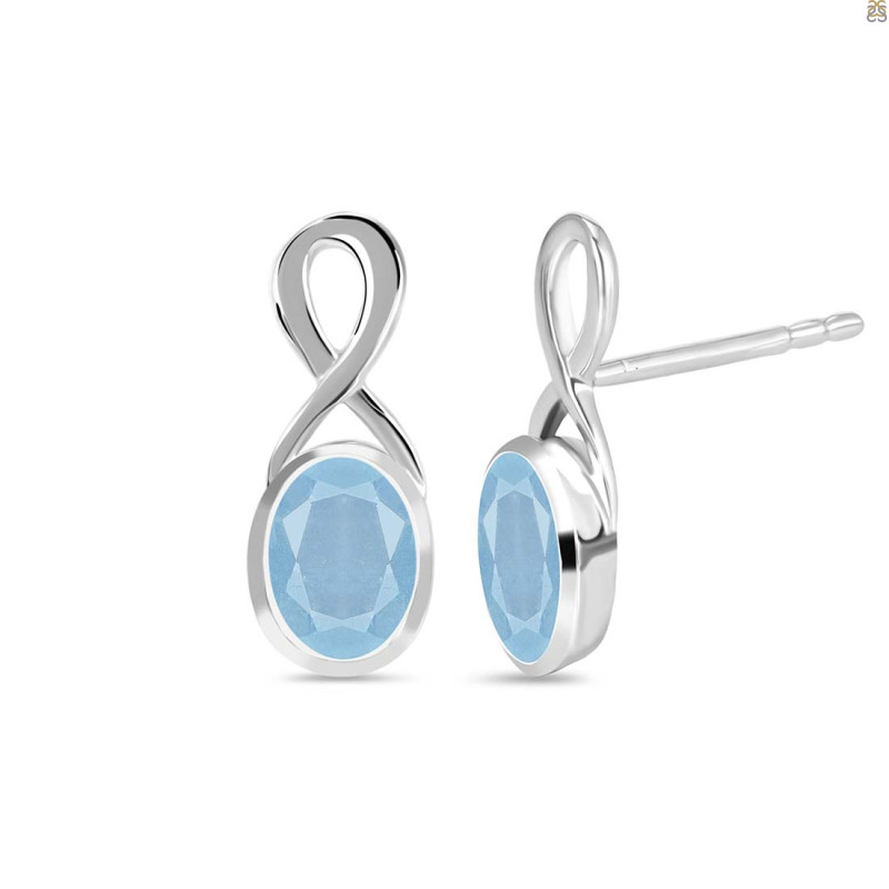 Aquamarine Stud Earring