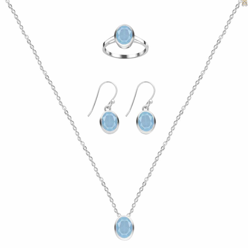  Aquamarine Jewelry Set