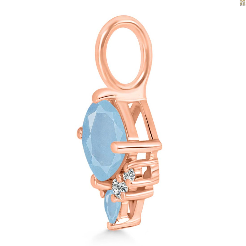 Aquamarine & White Topaz Pendant AQM-RDP-729.