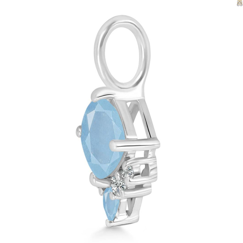 Aquamarine & White Topaz Pendant
