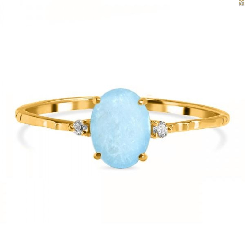 Aquamarine & White Topaz Ring AQM-RDR-1938-A.