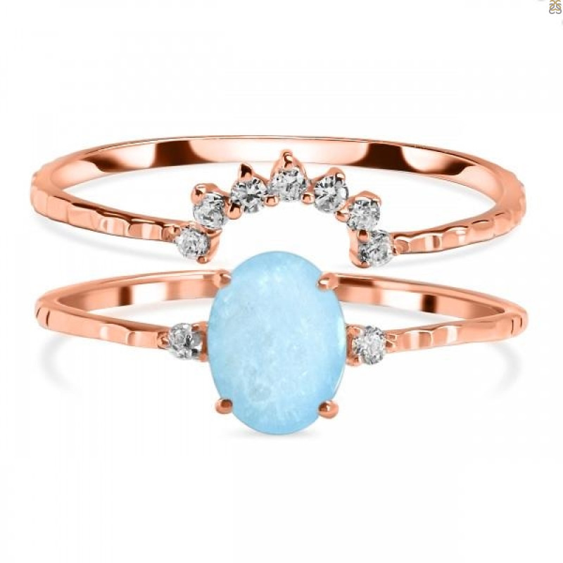 Aquamarine & White Topaz Ring AQM-RDR-1938.