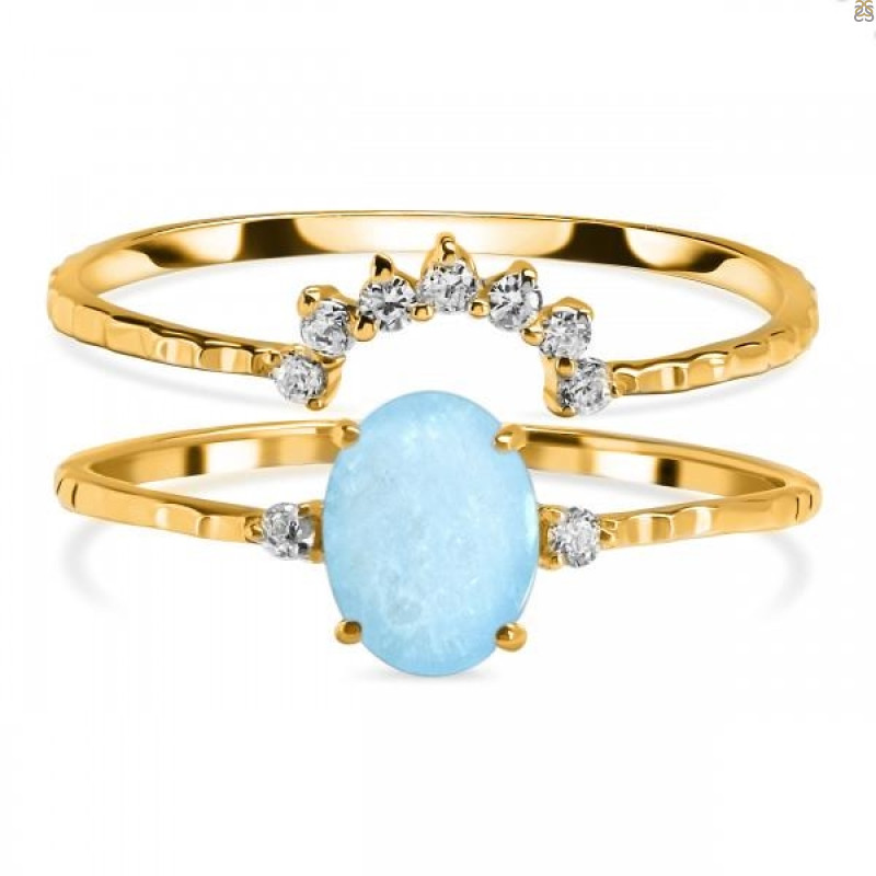 Aquamarine & White Topaz Ring AQM-RDR-1938.