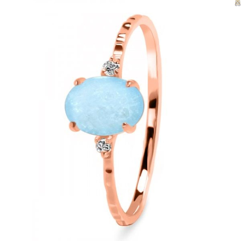 Aquamarine & White Topaz Ring AQM-RDR-1938-A.