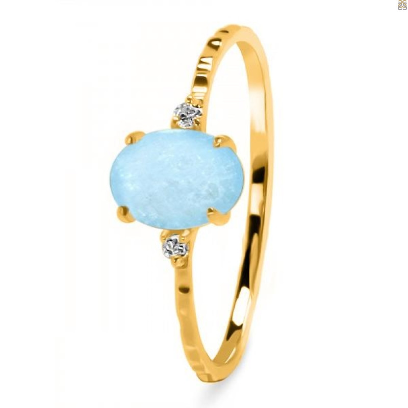 Aquamarine & White Topaz Ring AQM-RDR-1938-A.