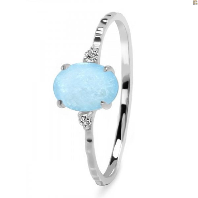 Aquamarine & White Topaz Ring