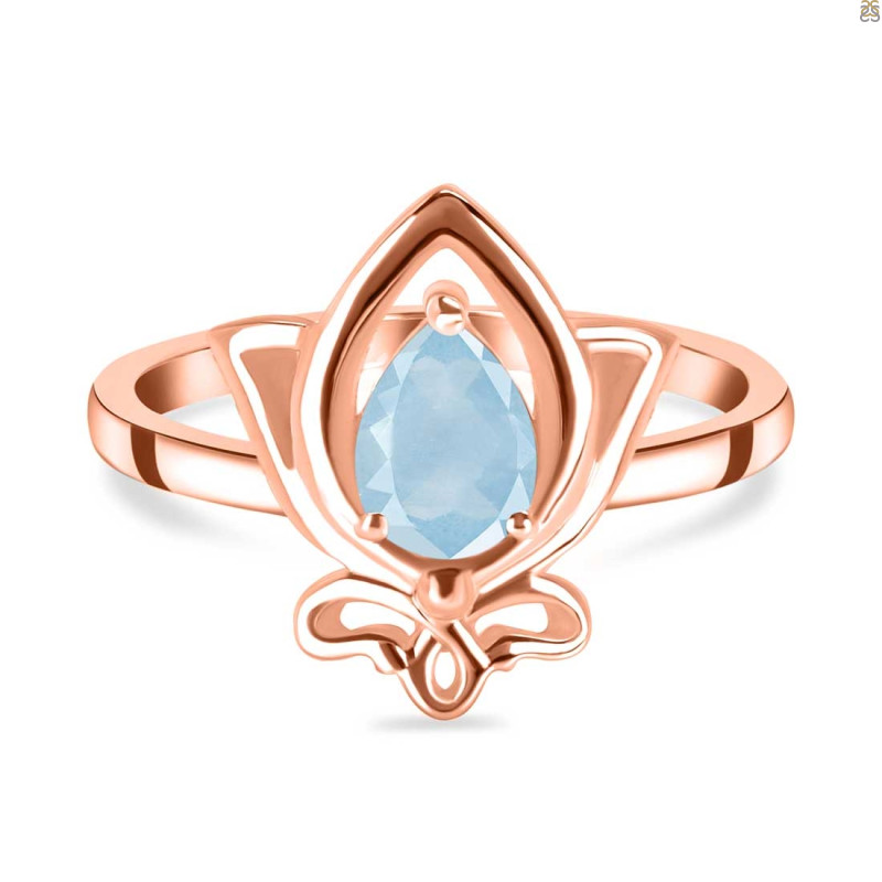 Aquamarine Lotus Ring AQM-RDR-2157.