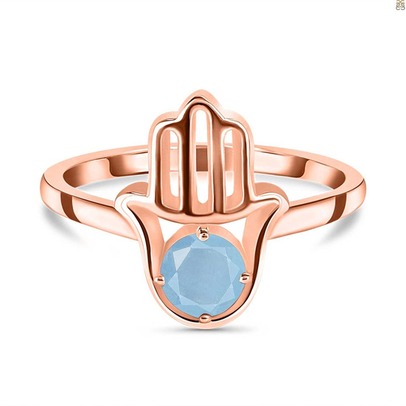 Aquamarine Hamsa Hand Ring AQM-RDR-2163.
