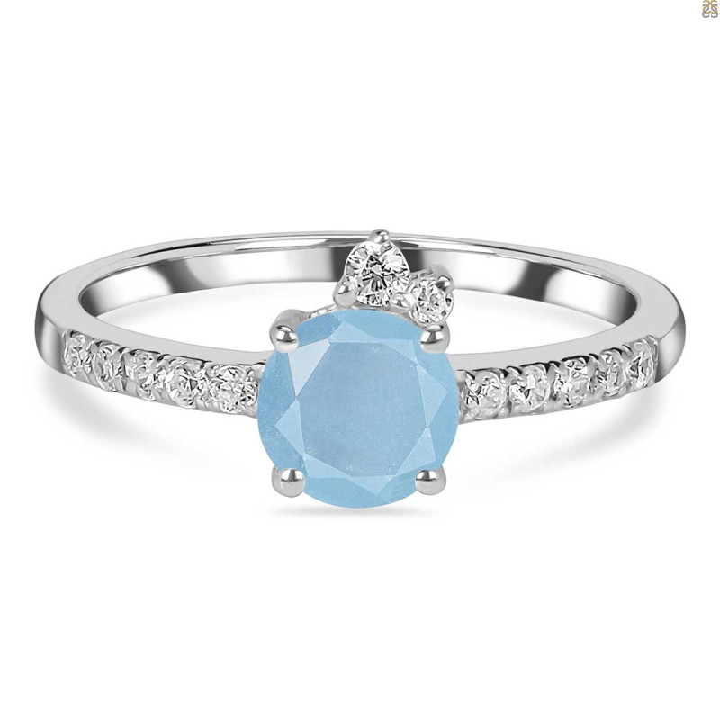 Aquamarine & White Topaz Ring AQM-RDR-2303.