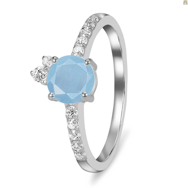 Aquamarine & White Topaz Ring