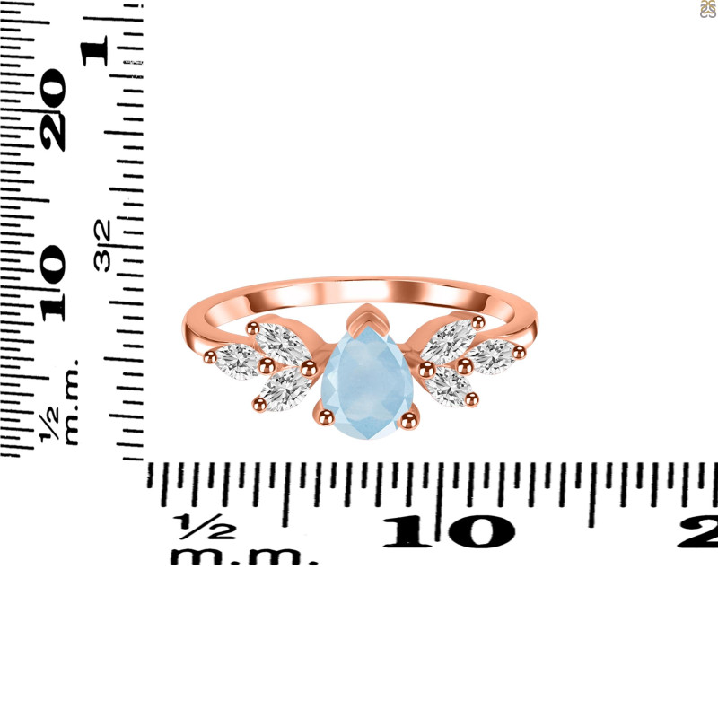 Aquamarine & White Topaz Ring AQM-RDR-2556.