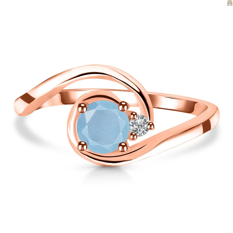 Aquamarine & White Topaz Ring AQM-RDR-2622.