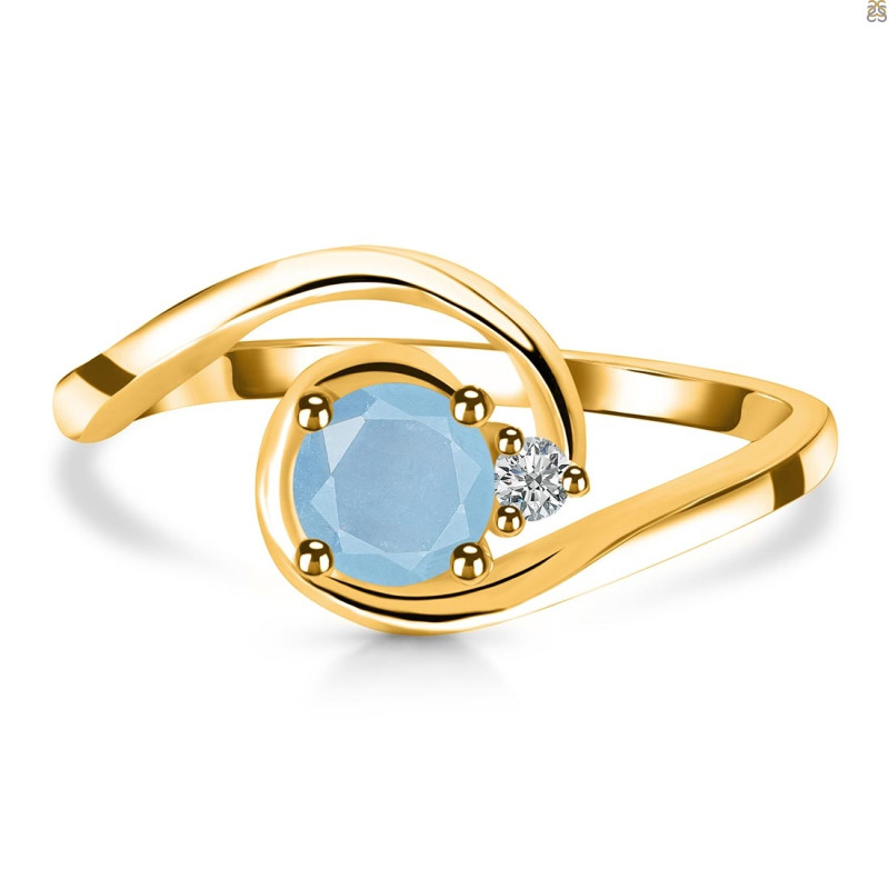 Aquamarine & White Topaz Ring AQM-RDR-2622.