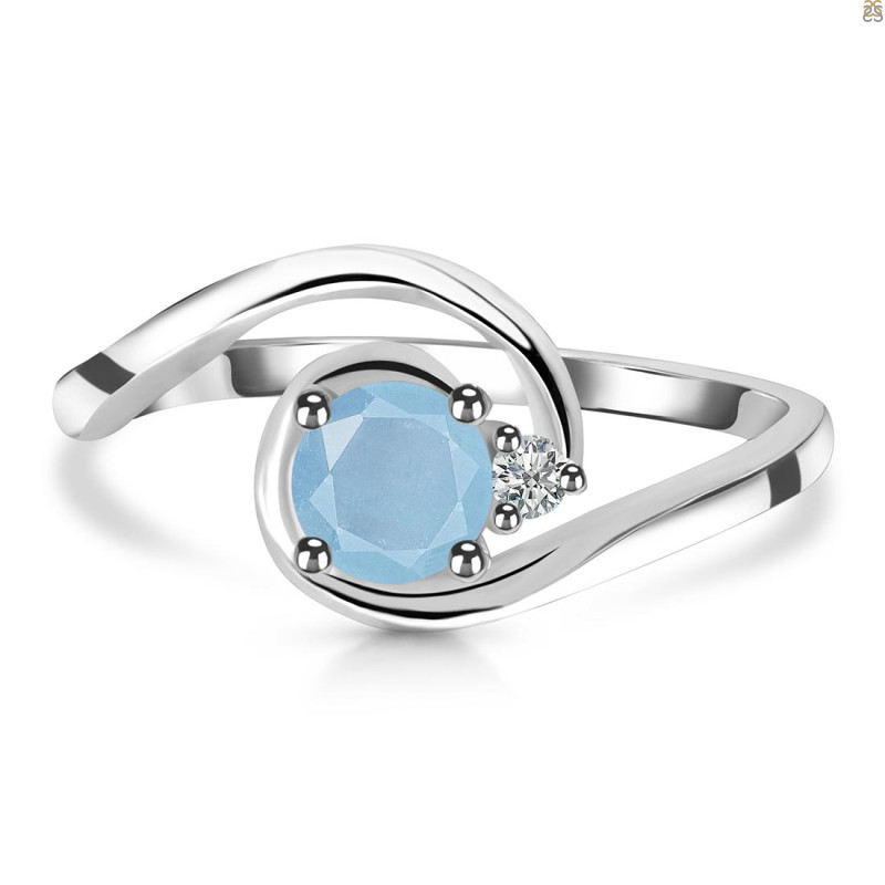 Aquamarine & White Topaz Ring AQM-RDR-2622.