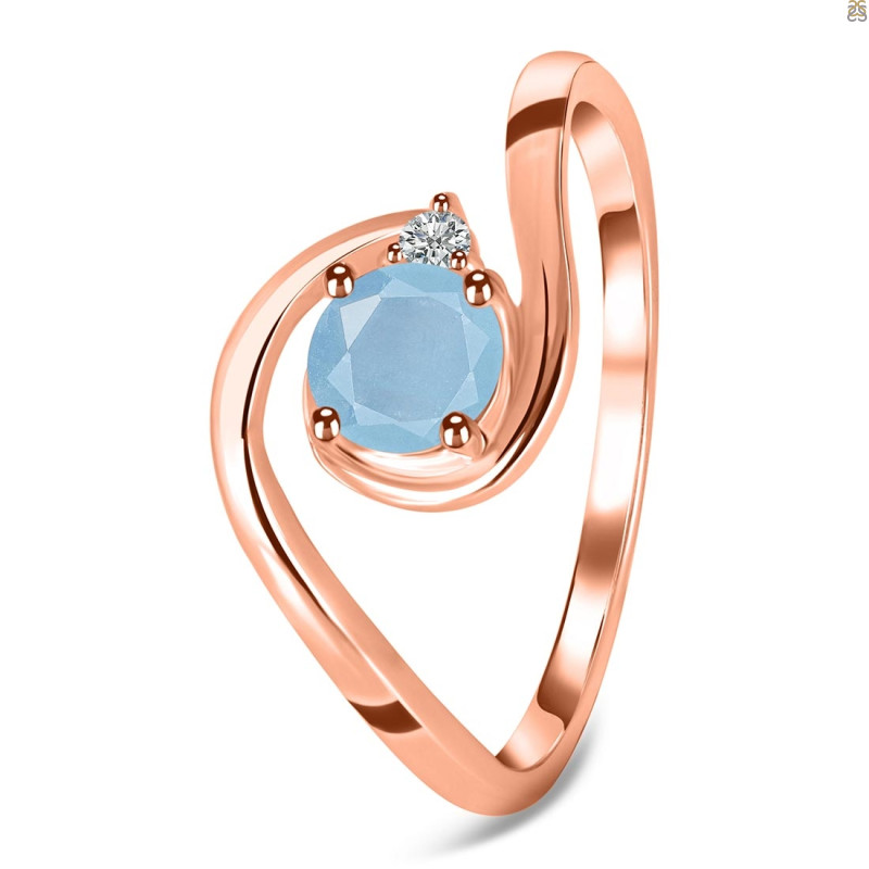 Aquamarine & White Topaz Ring AQM-RDR-2622.