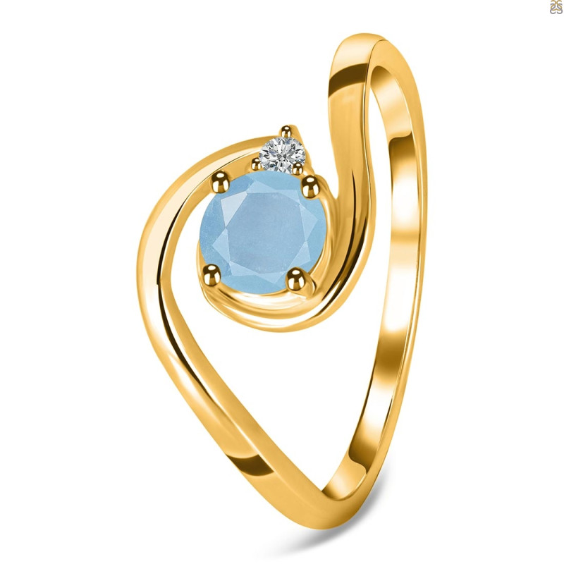 Aquamarine & White Topaz Ring AQM-RDR-2622.