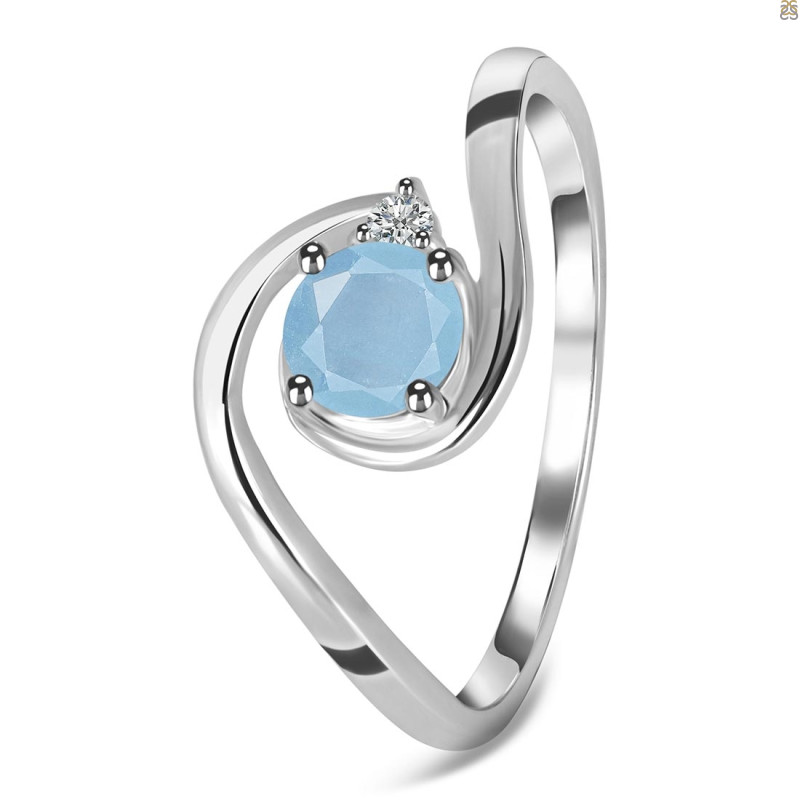 Aquamarine & White Topaz Ring