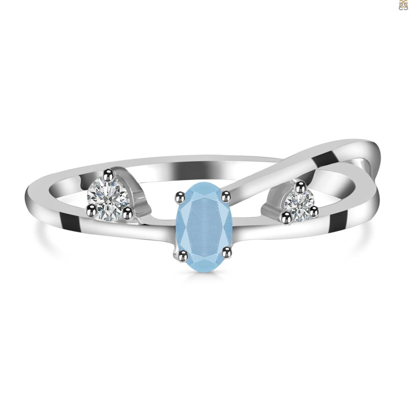 Aquamarine & White Topaz Ring AQM-RDR-2629.