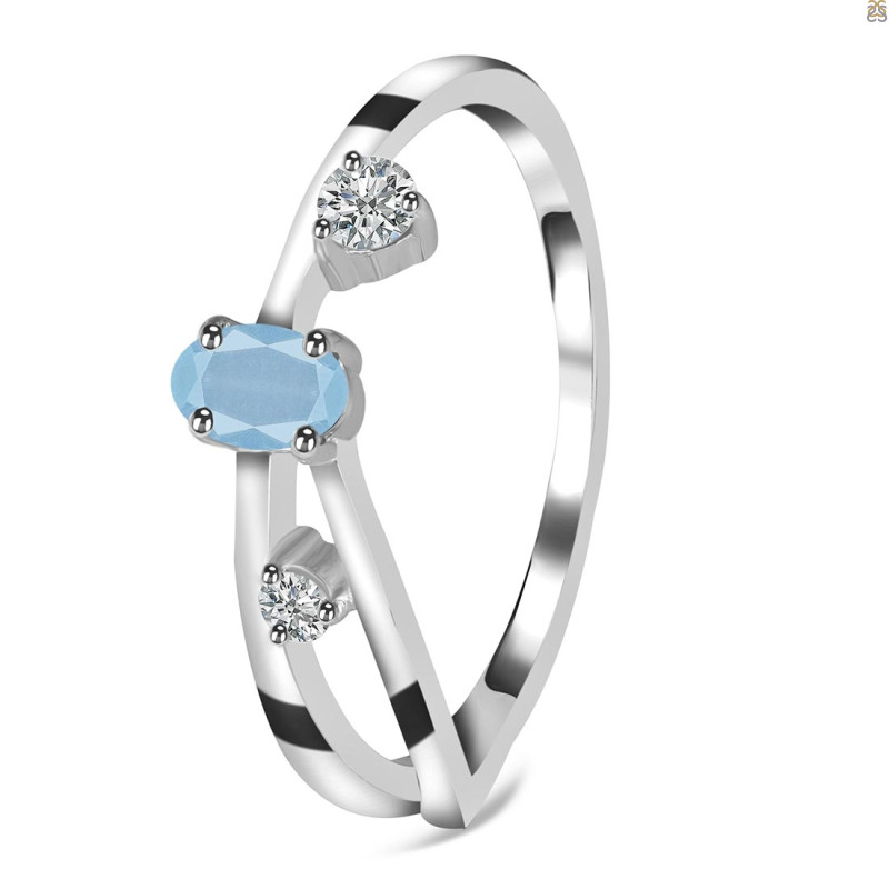 Aquamarine & White Topaz Ring
