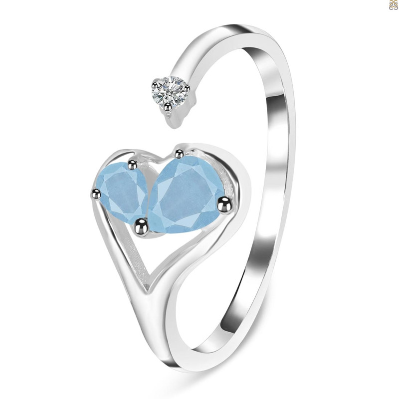 Aquamarine & White Topaz Ring