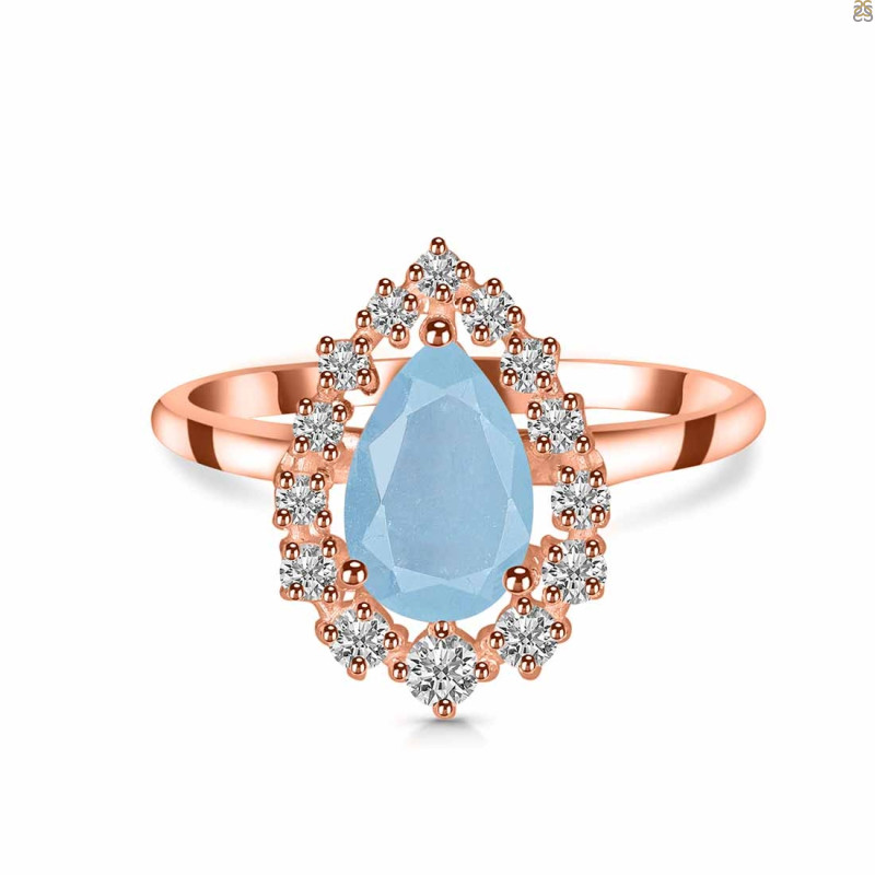 Aquamarine & White Topaz Ring AQM-RDR-2770.