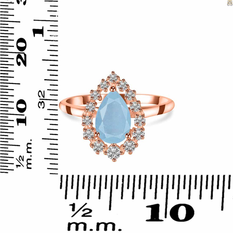 Aquamarine & White Topaz Ring AQM-RDR-2770.