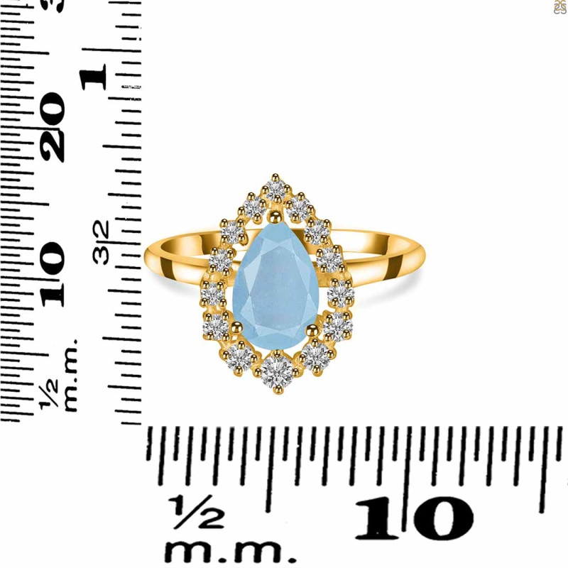 Aquamarine & White Topaz Ring AQM-RDR-2770.