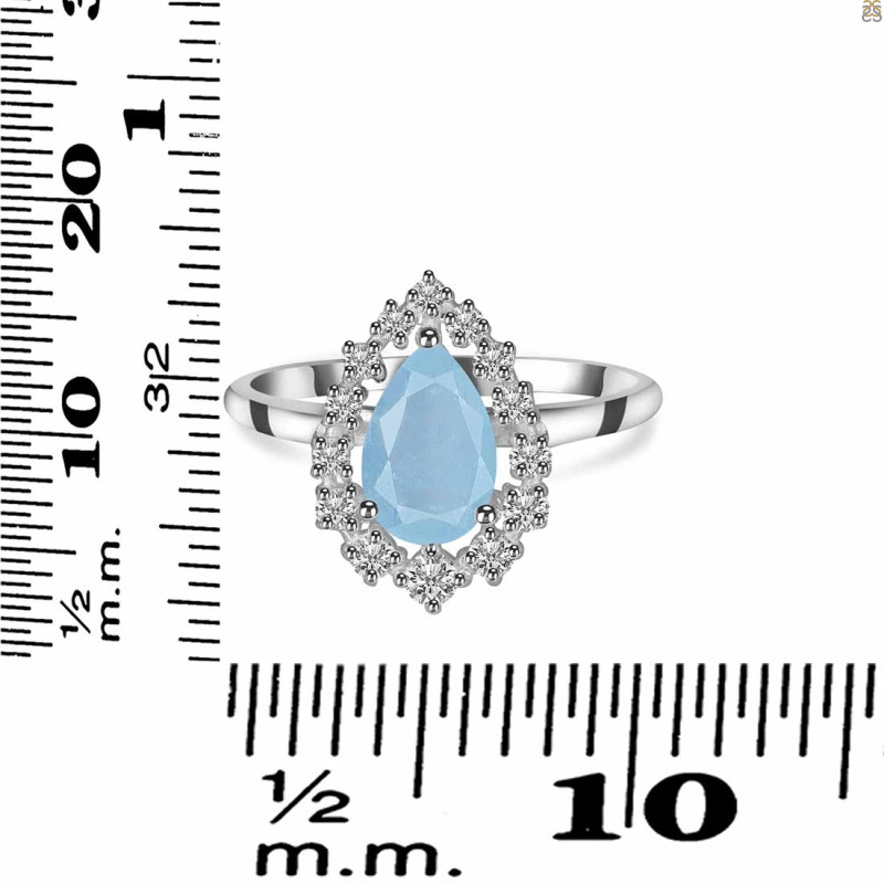 Aquamarine & White Topaz Ring AQM-RDR-2770.