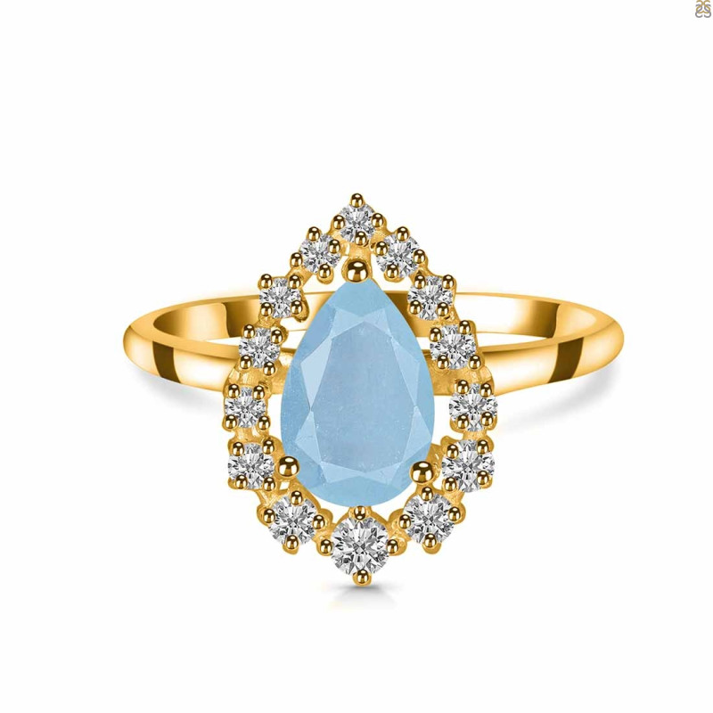 Aquamarine & White Topaz Ring AQM-RDR-2770.