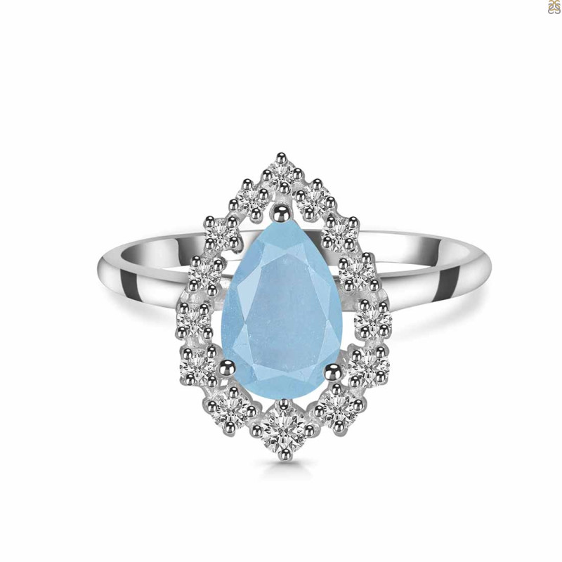 Aquamarine & White Topaz Ring AQM-RDR-2770.