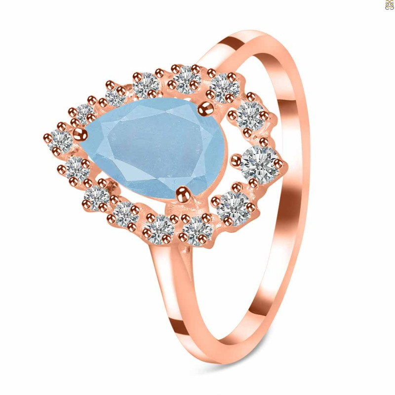 Aquamarine & White Topaz Ring AQM-RDR-2770.