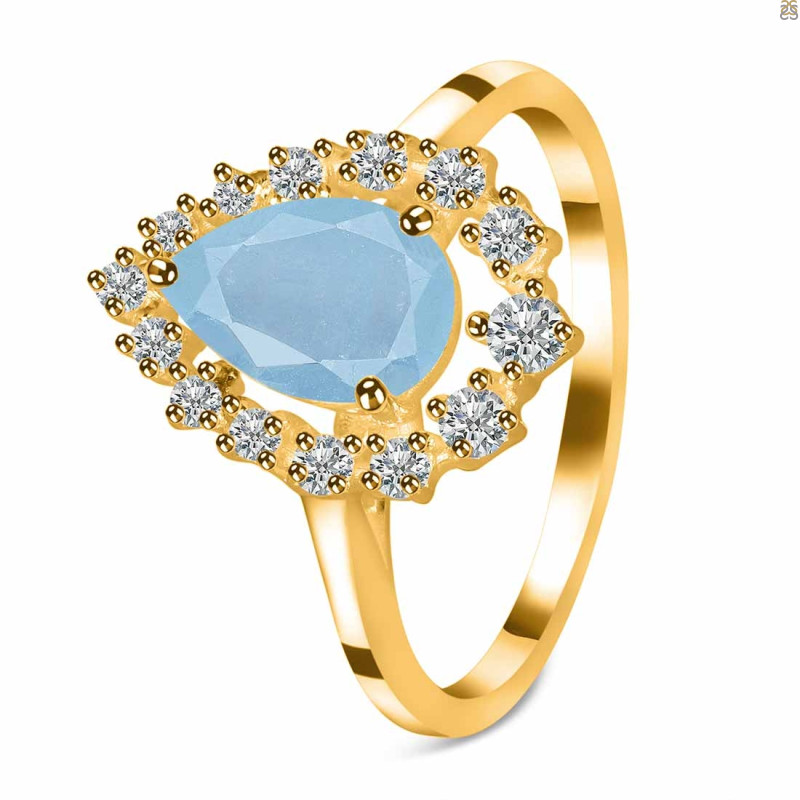 Aquamarine & White Topaz Ring AQM-RDR-2770.