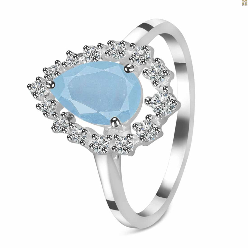 Aquamarine & White Topaz Ring