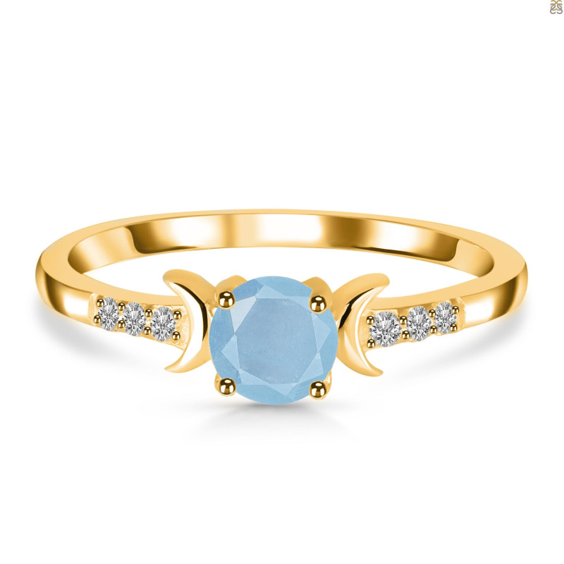 Aquamarine & White Topaz Ring AQM-RDR-2845.
