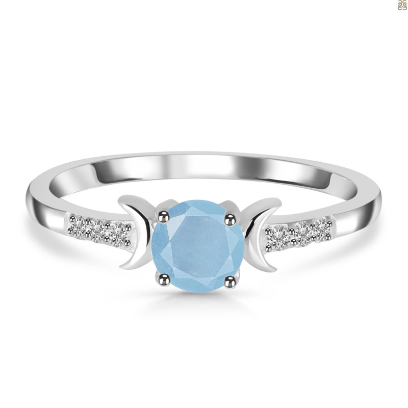 Aquamarine & White Topaz Ring AQM-RDR-2845.