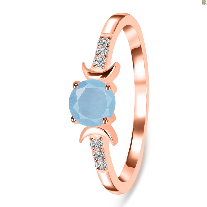 Aquamarine & White Topaz Ring AQM-RDR-2845.