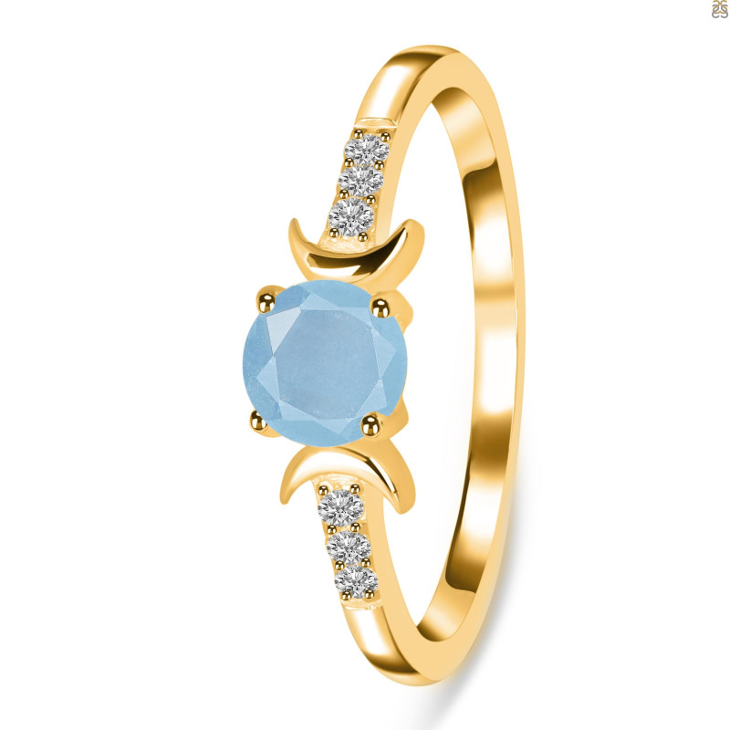 Aquamarine & White Topaz Ring AQM-RDR-2845.
