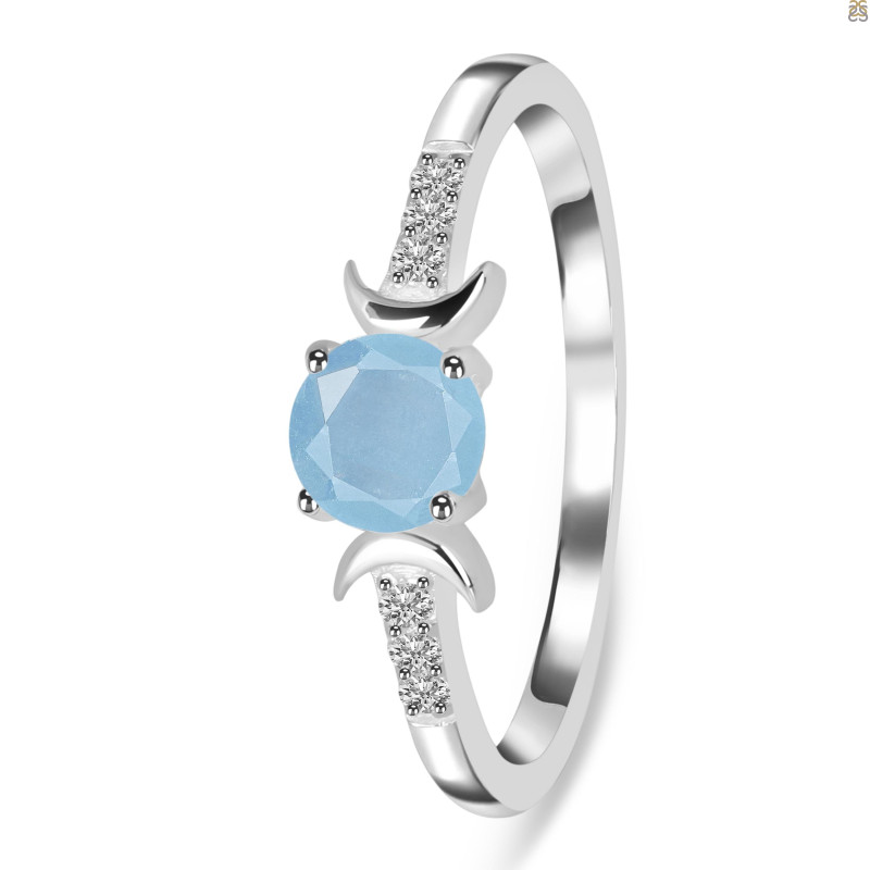 Aquamarine & White Topaz Ring