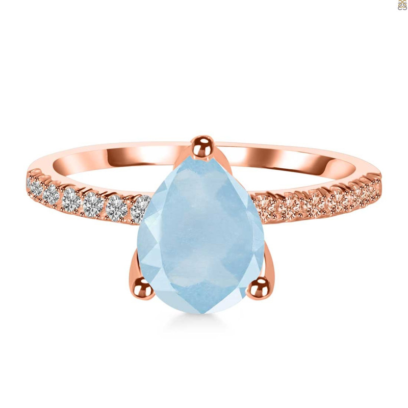 Aquamarine & White Topaz Ring AQM-RDR-2860.