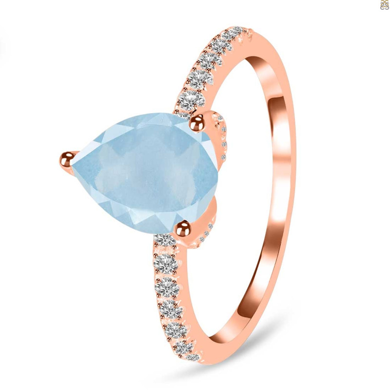 Aquamarine & White Topaz Ring AQM-RDR-2860.