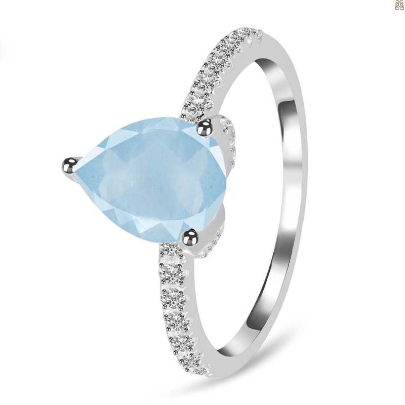 Aquamarine & White Topaz Ring