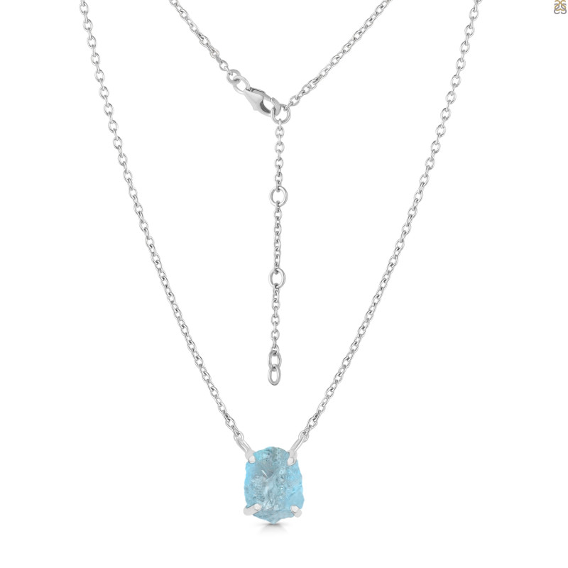 Aquamarine Raw Crystal Necklace