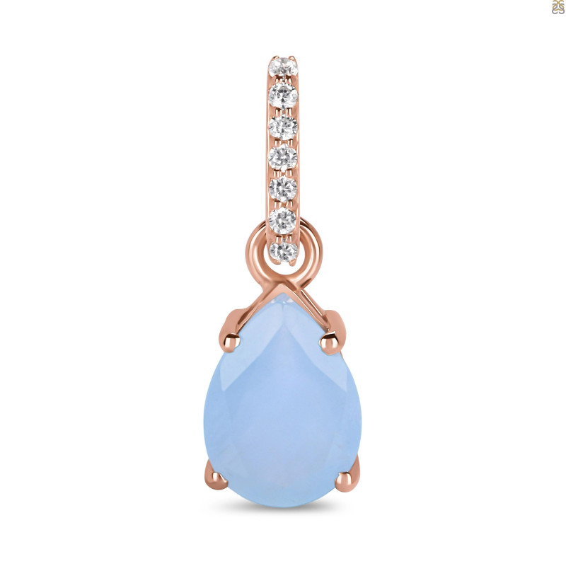 Aquamarine & White Topaz Pendant AQM-RP-76.