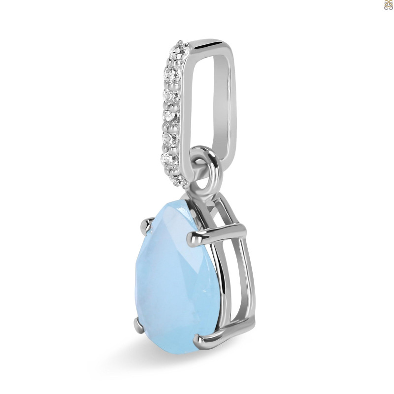 Aquamarine & White Topaz Pendant
