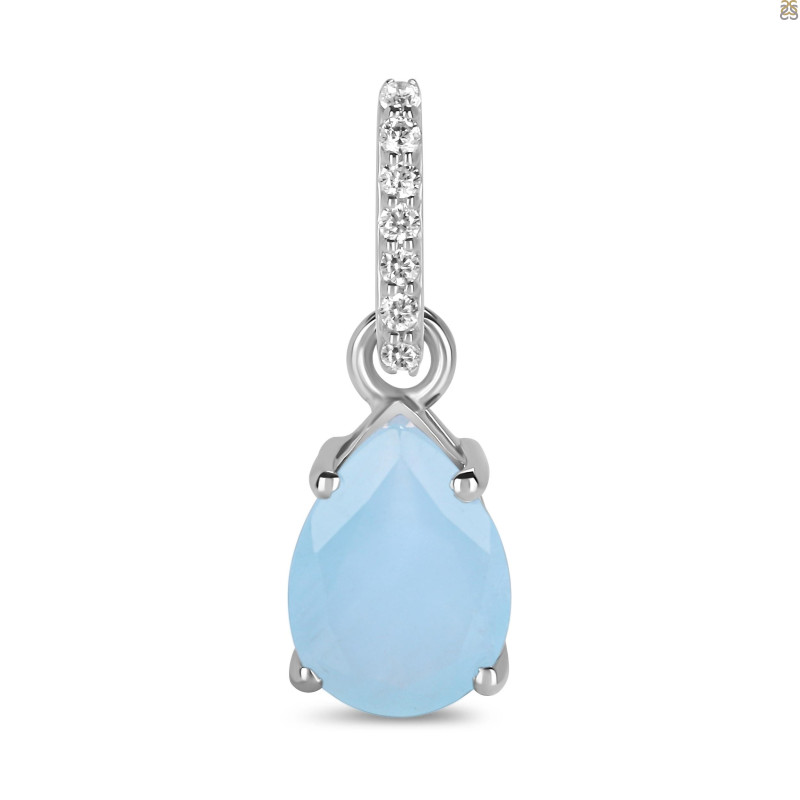 Aquamarine & White Topaz Pendant AQM-RP-76.