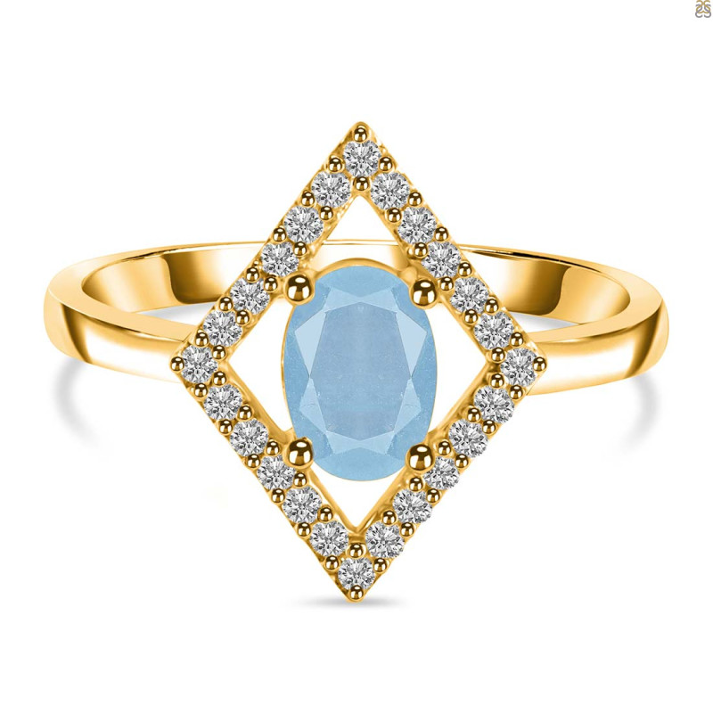 Aquamarine & White Topaz Ring AQM-RR-134.