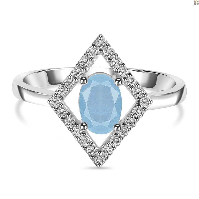 Aquamarine & White Topaz Ring AQM-RR-134.