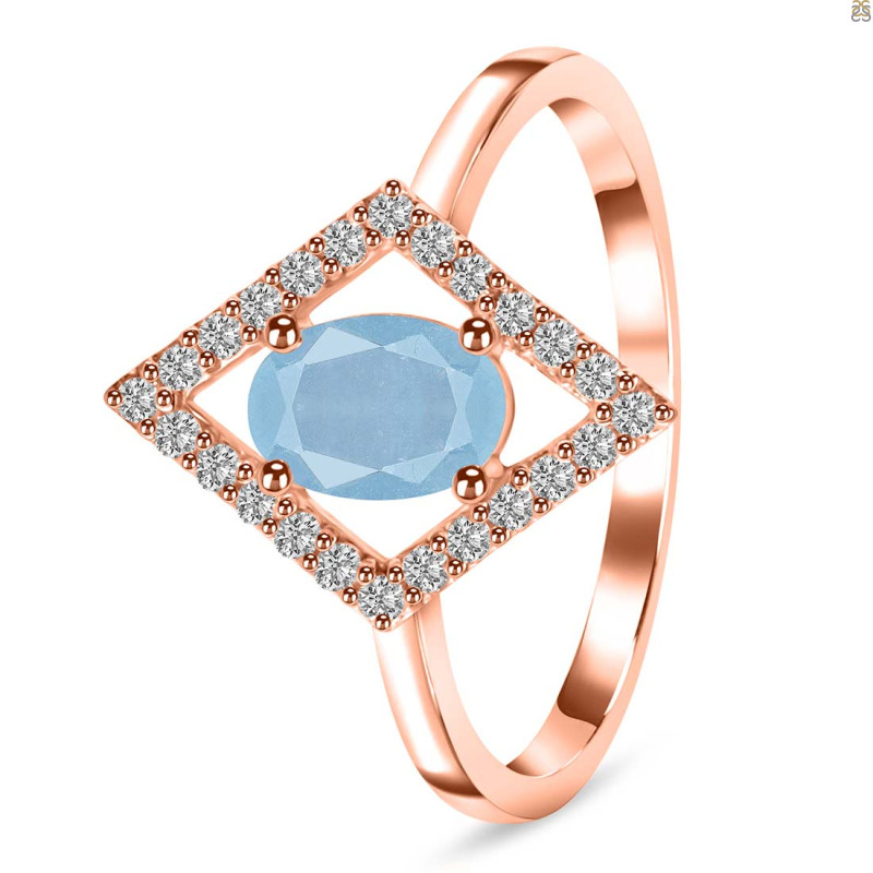 Aquamarine & White Topaz Ring AQM-RR-134.